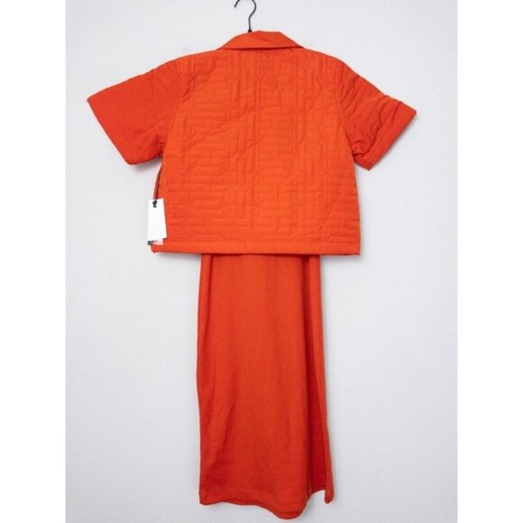 NWT [SET] Honor The Gift Quilted Crop Jacket S Red Vneck Oversized Monogram - Picture 10 of 16